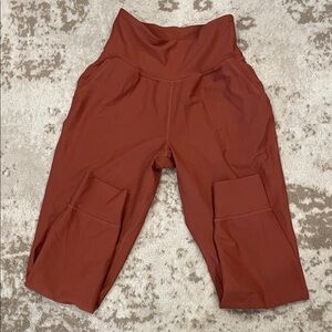 Rust High-Waisted Joggers